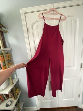 Strappy Burgundy Wide-Leg Romper